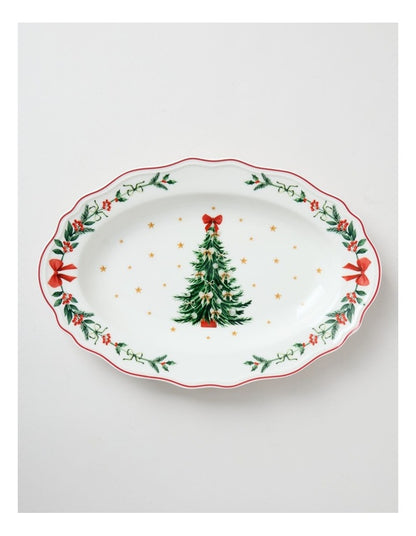 Heirloom Scalloped Oval Platter 35cm