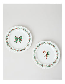 Heirloom Traditional Christmas Scalloped Side Plate Set of 2 21cm