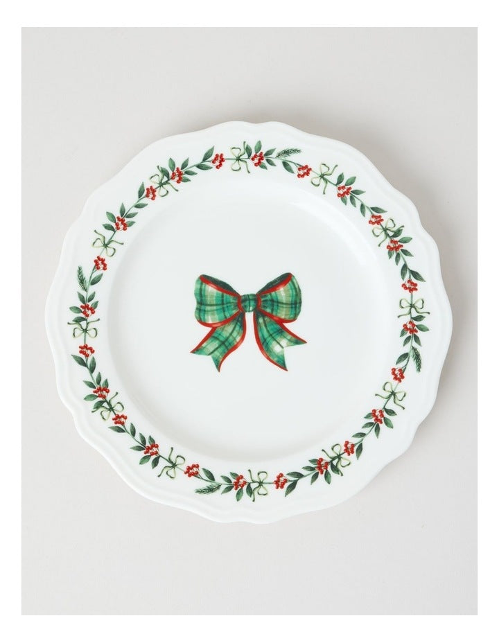Heirloom Traditional Christmas Scalloped Side Plate Set of 2 21cm
