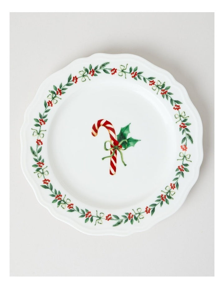 Heirloom Traditional Christmas Scalloped Side Plate Set of 2 21cm