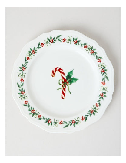 Heirloom Traditional Christmas Scalloped Side Plate Set of 2 21cm