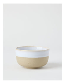 Esperance Rice Bowl 12cm with White and Sand Wiped Edge