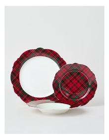 Heirloom Christmas Tartan Dinner Set Red 12pc