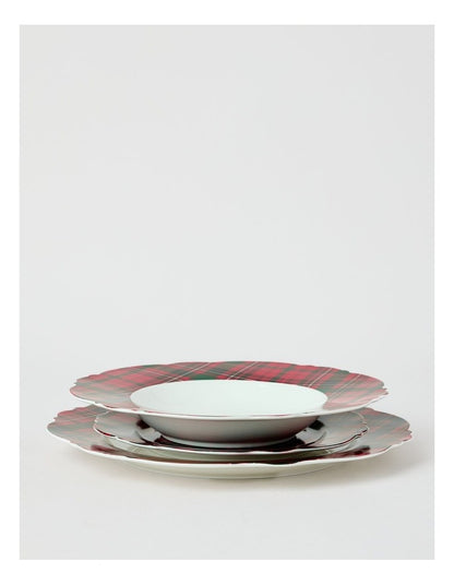 Heirloom Christmas Tartan Dinner Set Red 12pc