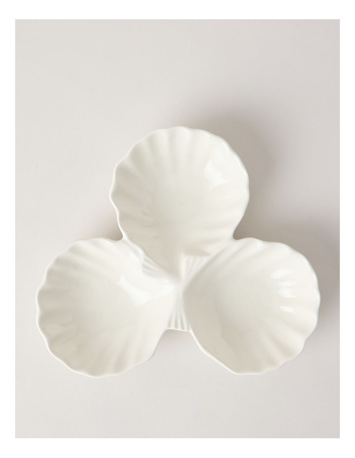 Nautilus Trio Shell Dish 24.8cm in White