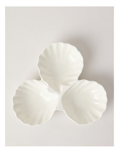 Nautilus Trio Shell Dish 24.8cm in White