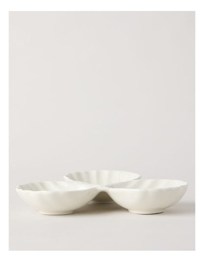 Nautilus Trio Shell Dish 24.8cm in White