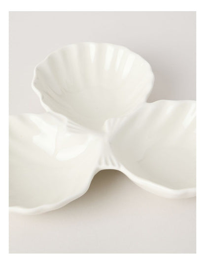 Nautilus Trio Shell Dish 24.8cm in White