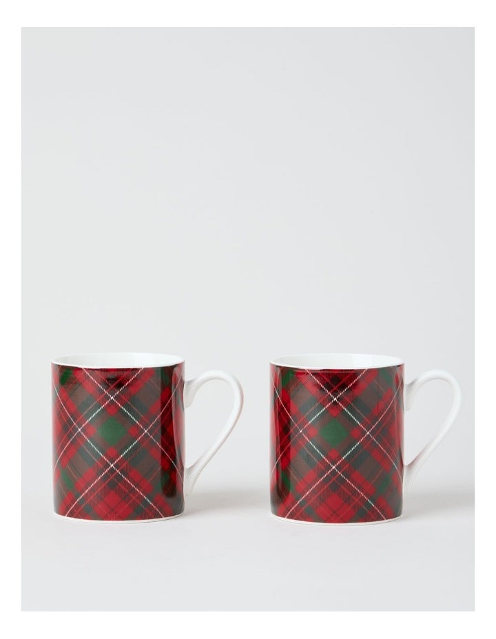 Heirloom Christmas Tartan Mug Set of 2 in Red