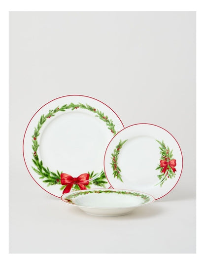 Heirloom Christmas Wreath 12pc Dinner Set