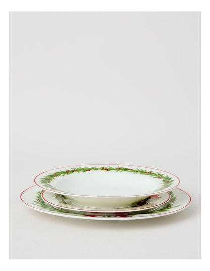 Heirloom Christmas Wreath 12pc Dinner Set