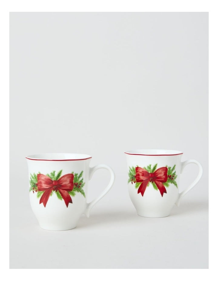 Heirloom Christmas Wreath Mug Set of 2 380ml