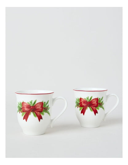 Heirloom Christmas Wreath Mug Set of 2 380ml