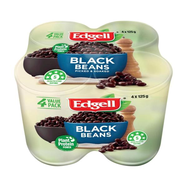 EDGELL SEED BEANS 4 PACK:BLACK BEANS:.:4X125G