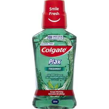 Colgate Mouthwash Freshmint Alcohol Free - Plax 250mL