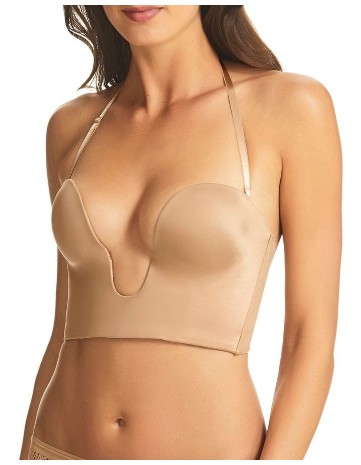 Refined 4 Way Convertible U Plunge Strapless Bustier in Nude