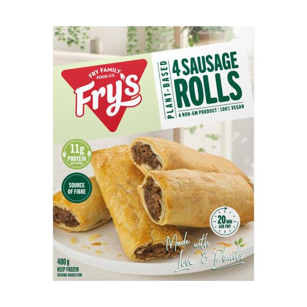 FRY'S MEAT FREE SAUSAGE ROLLS IN LIGHT PUFF PASTRY 400G