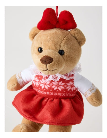 Heirloom Evie 2026 Charity Bear Fabric Hanging Plush in Red: 13cm