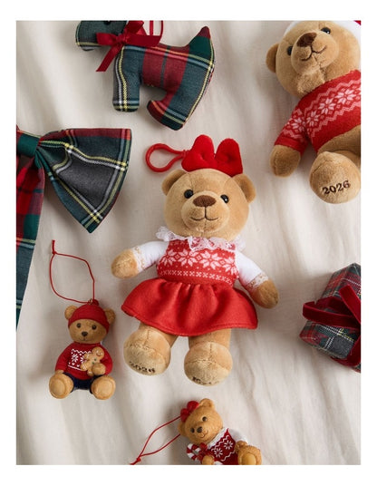 Heirloom Evie 2026 Charity Bear Fabric Hanging Plush in Red: 13cm