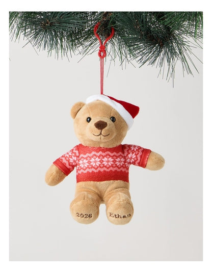 Heirloom Ethan 2026 Charity Bear Fabric Hanging Plush in Red: 13cm
