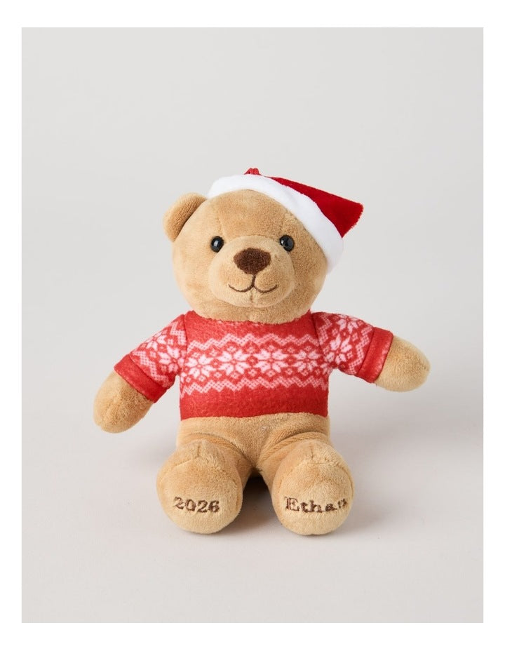 Heirloom Ethan 2026 Charity Bear Fabric Hanging Plush in Red: 13cm
