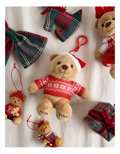 Heirloom Ethan 2026 Charity Bear Fabric Hanging Plush in Red: 13cm