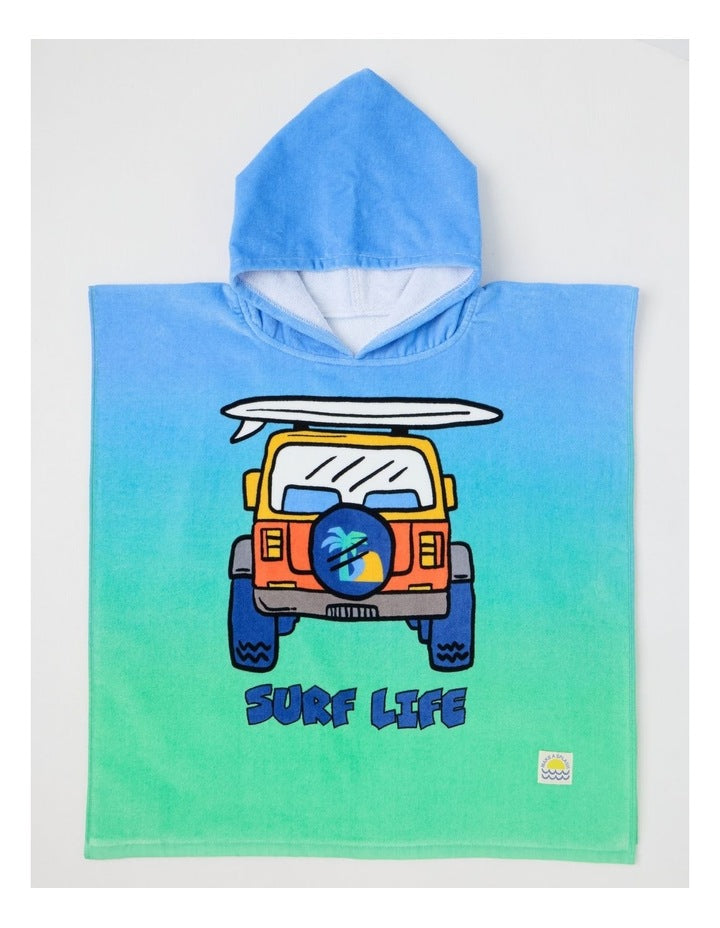 Ombre Hooded Towel in Blue
