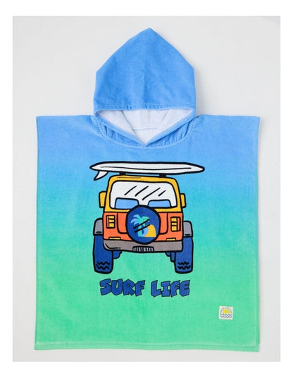Ombre Hooded Towel in Blue