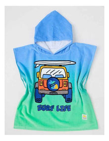 Ombre Hooded Towel in Blue