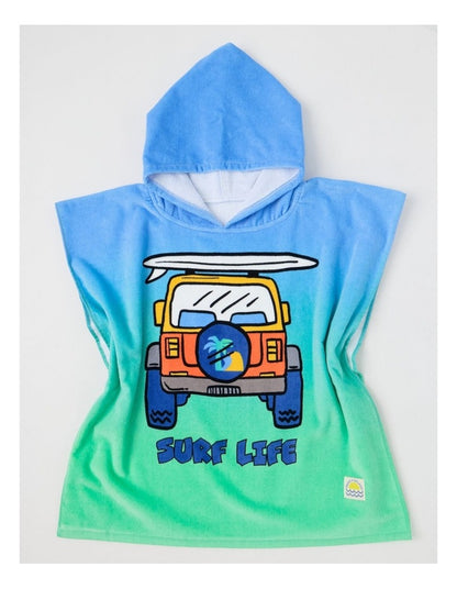Ombre Hooded Towel in Blue