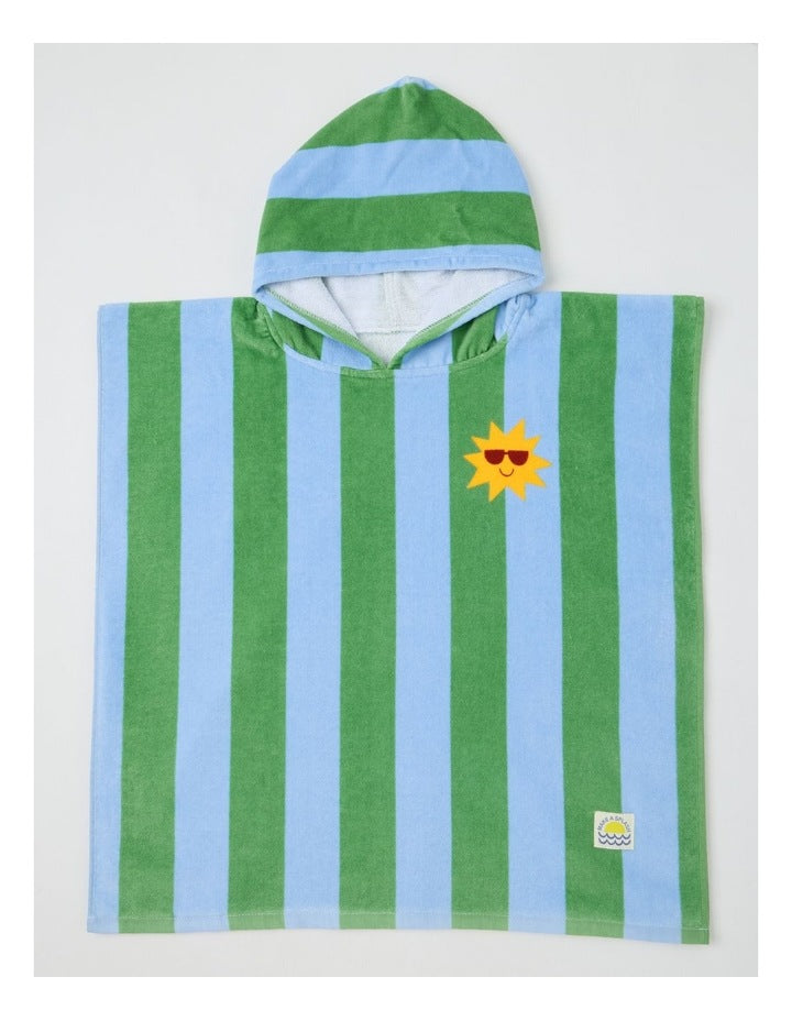 Stripe Hooded Towel in Blue