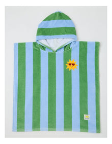 Stripe Hooded Towel in Blue