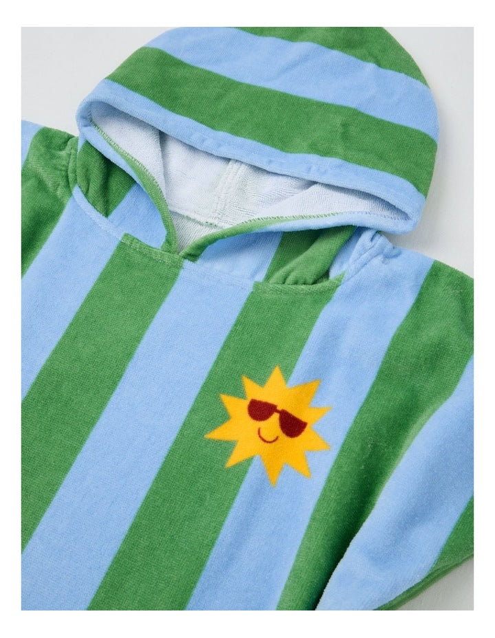 Stripe Hooded Towel in Blue