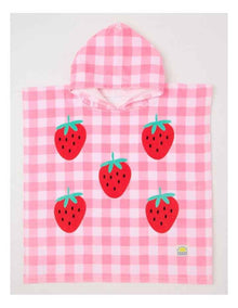 Gingham Hooded Towel in Pink