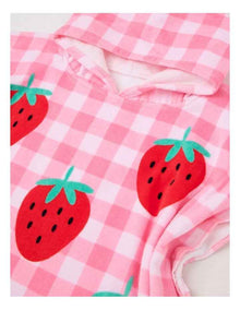 Gingham Hooded Towel in Pink