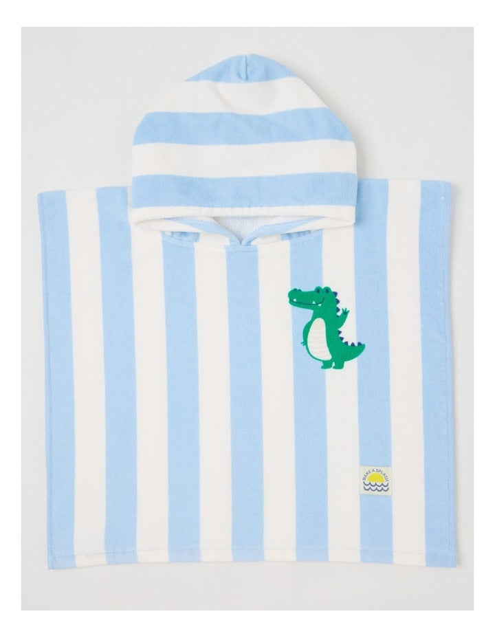 Stripe Hooded Towel in Blue