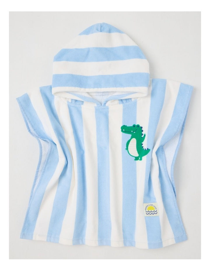 Stripe Hooded Towel in Blue