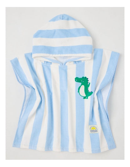 Stripe Hooded Towel in Blue