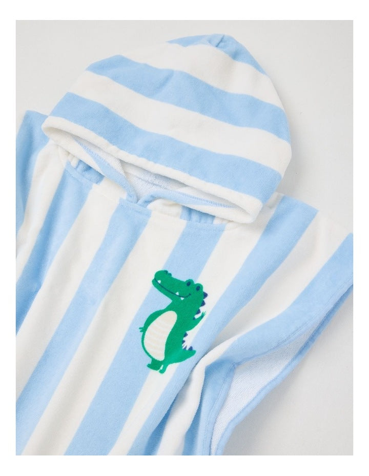 Stripe Hooded Towel in Blue