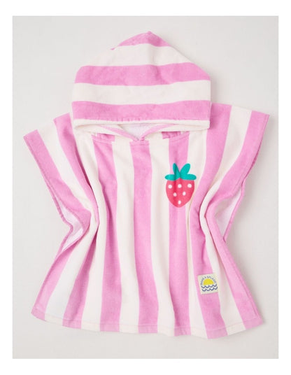 Strawberry Hooded Towel in Pink