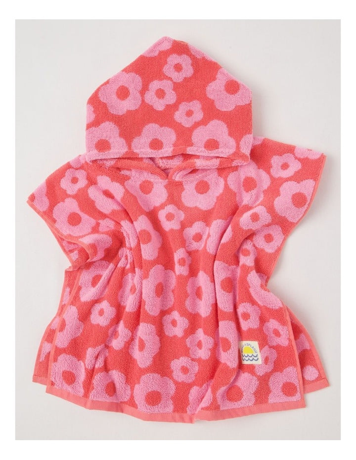 Daisy Hooded Towel in Pink