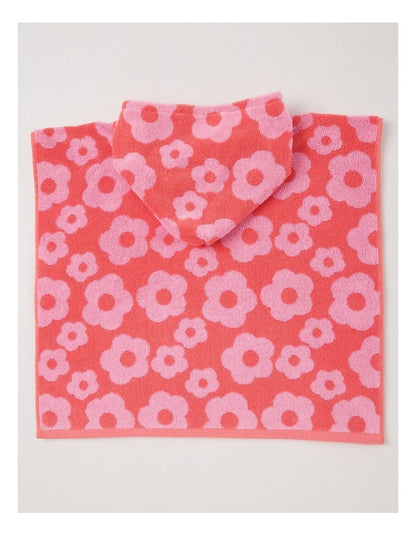 Daisy Hooded Towel in Pink