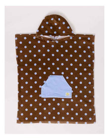Polka Dot Hooded Towel in Brown