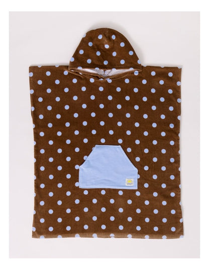 Polka Dot Hooded Towel in Brown