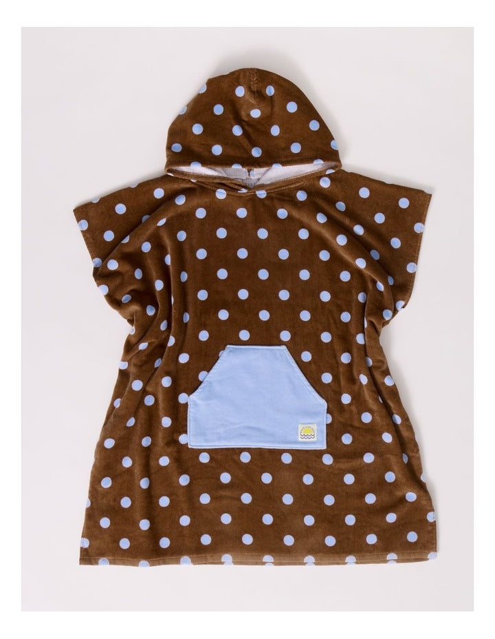 Polka Dot Hooded Towel in Brown