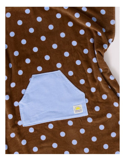 Polka Dot Hooded Towel in Brown