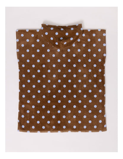 Polka Dot Hooded Towel in Brown