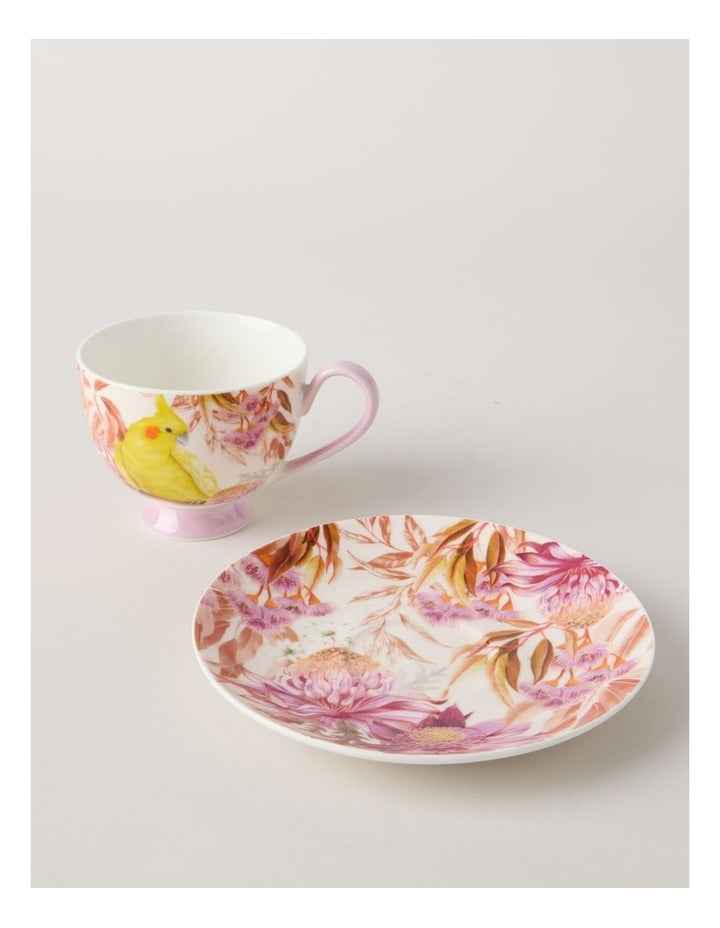Lauren Stringini Footed Tea Cup & Saucer in Pearl