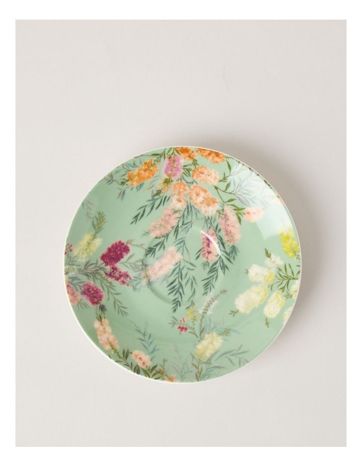 Lauren Stringini Princess Parrot Tea Cup and Saucer in Green