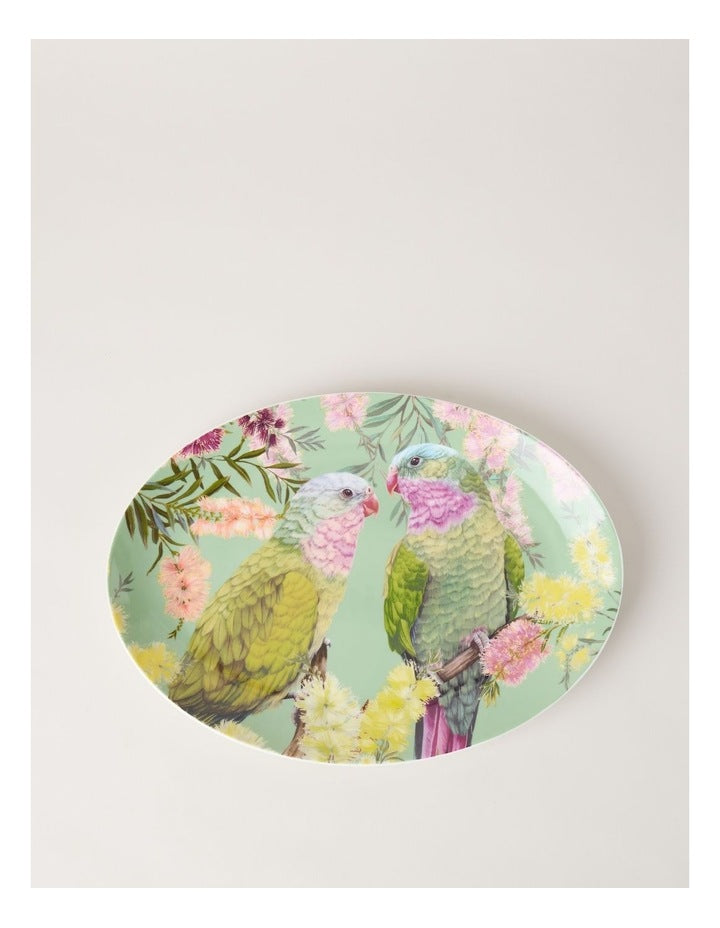 Lauren Stringini Princess Parrot Oval Platter 35.5cm in Green